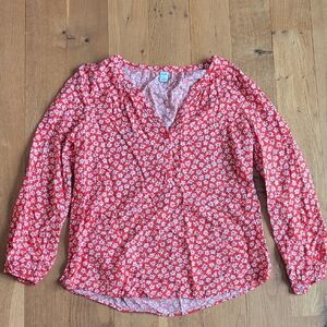 Old Navy Red Top with White Floral Design